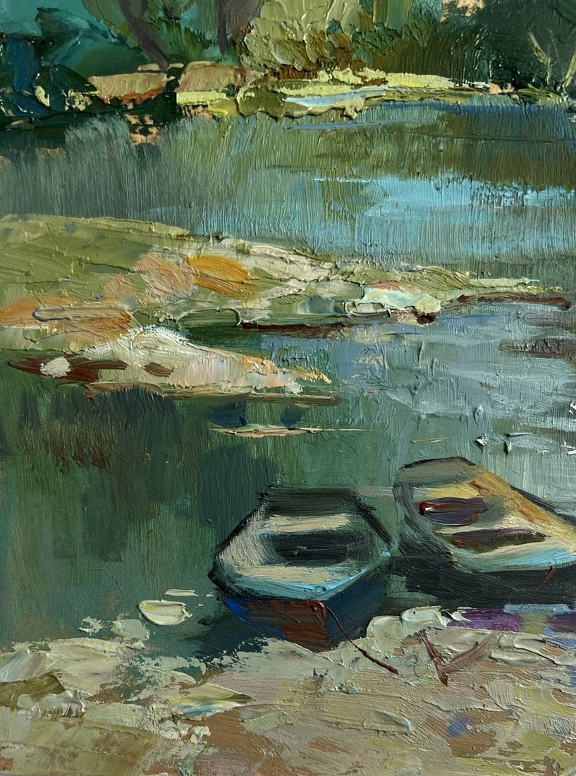 Oil painting River in the forest thicket Yuriy Suprunchuk - 6