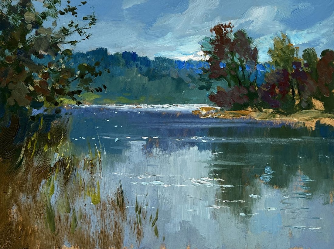 Oil painting By the evening in nature Yuriy Suprunchuk - 3