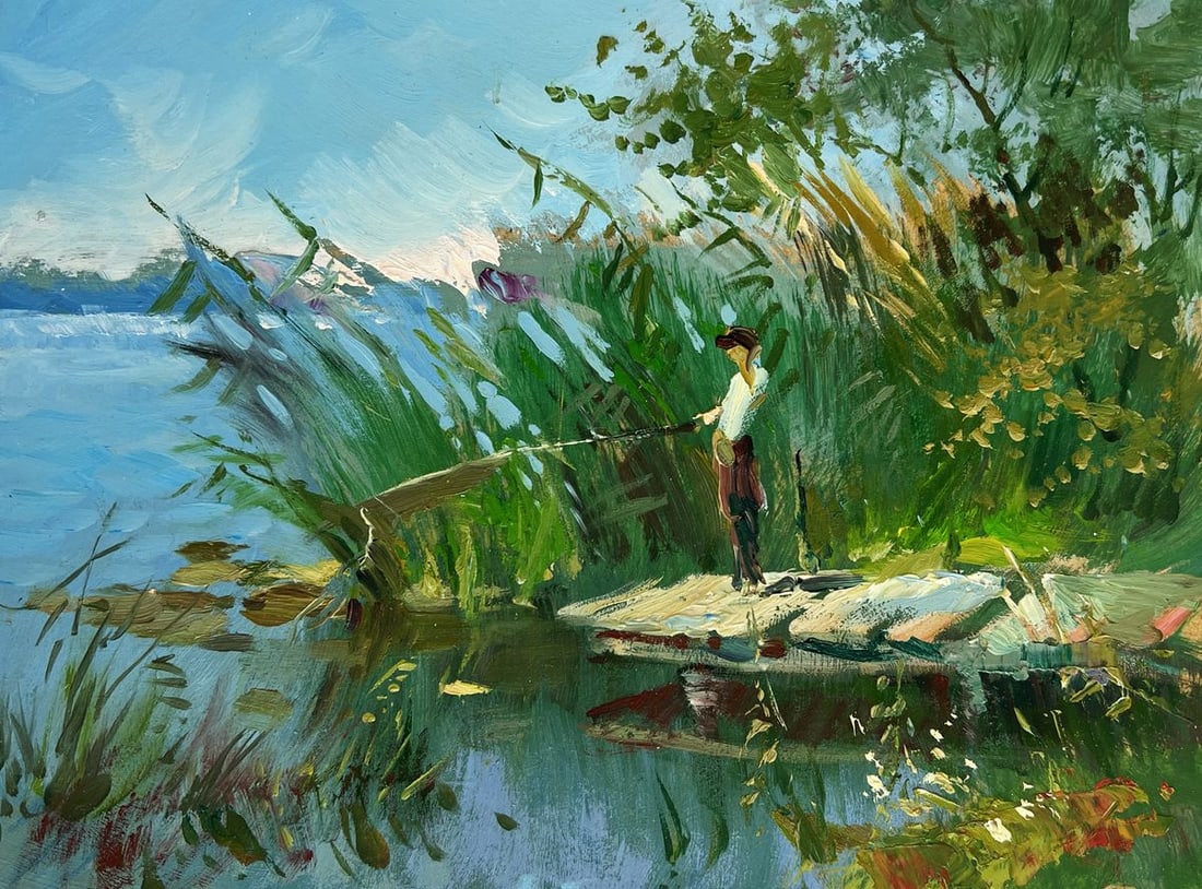 Oil painting Good fishing catch Yuriy Suprunchuk - 3