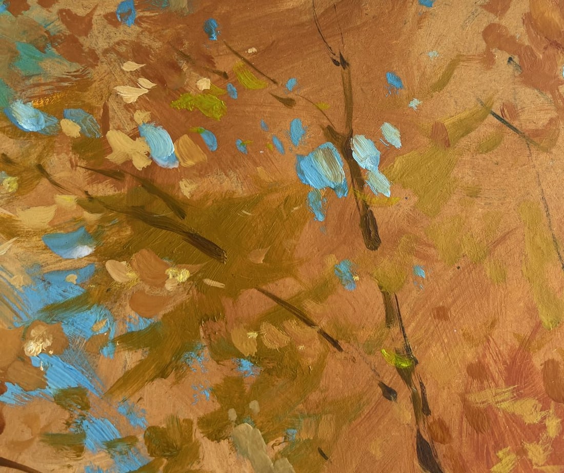 Oil painting Whisper of autumn leaves by the river Yuriy Suprunchuk - 5