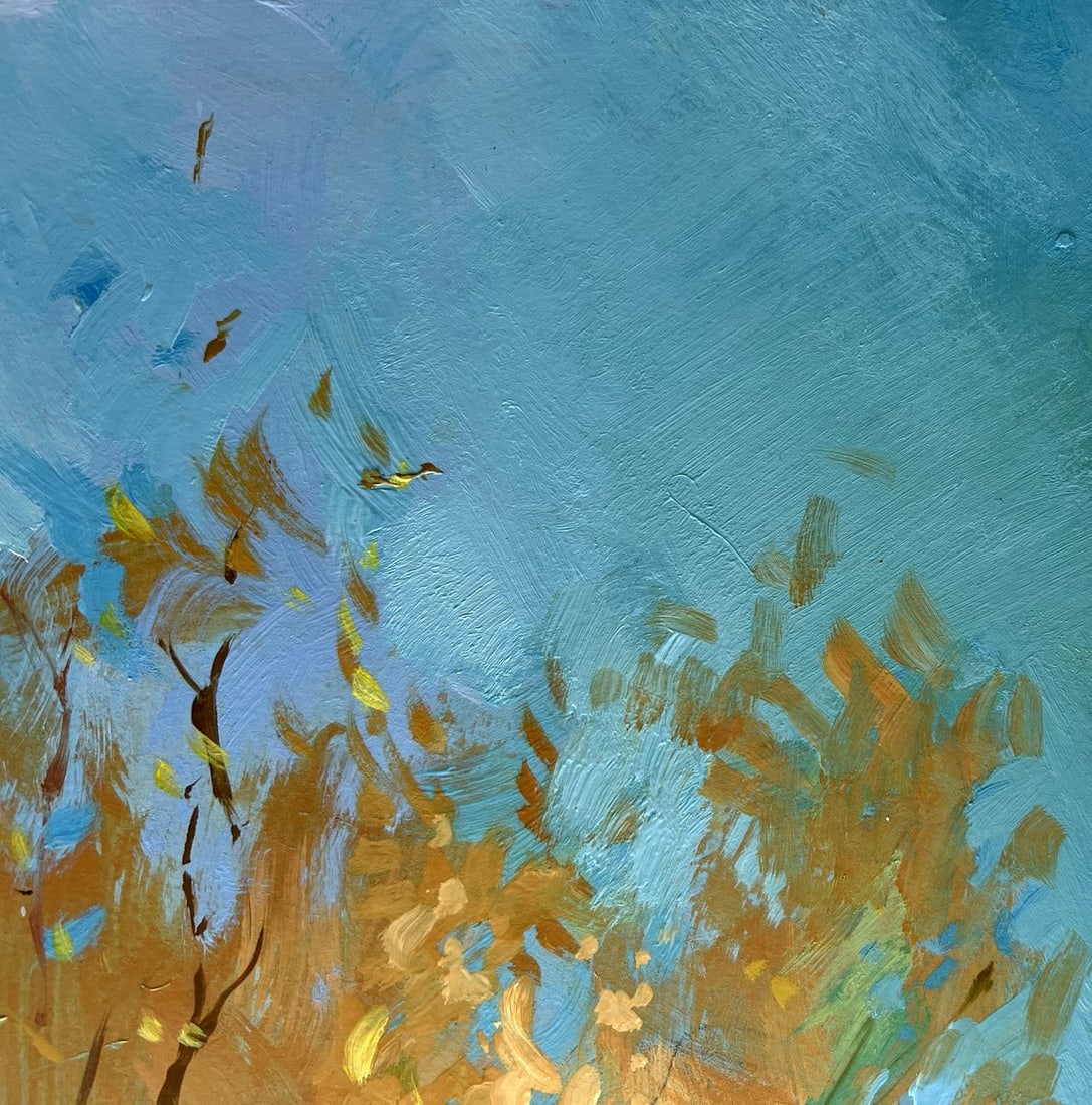 Oil painting Whisper of autumn leaves by the river Yuriy Suprunchuk - 6
