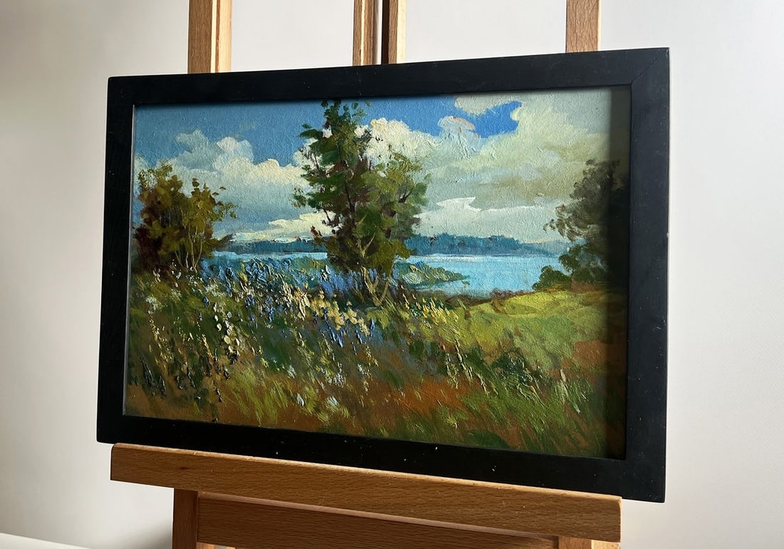Oil painting Flower field and river Yuriy Suprunchuk - 2