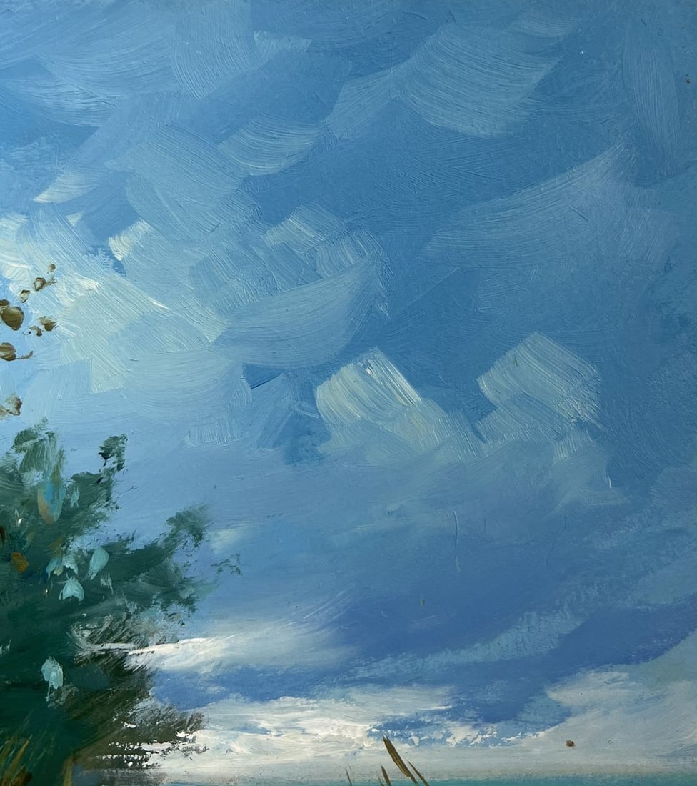 Oil painting Sunny warm day by the river Yuriy Suprunchuk - 5