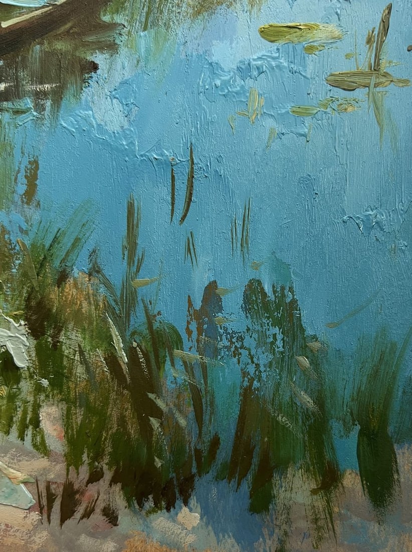 Oil painting Sunny warm day by the river Yuriy Suprunchuk - 9