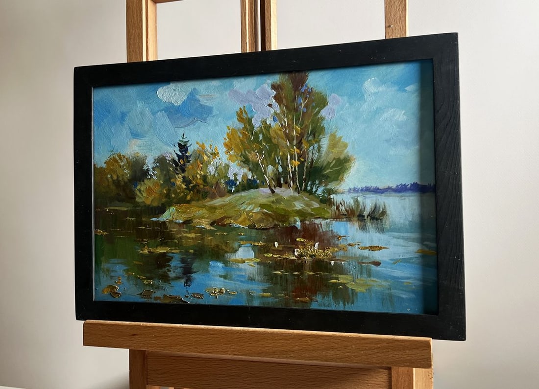Oil painting The river washes the forest Yuriy Suprunchuk - 2