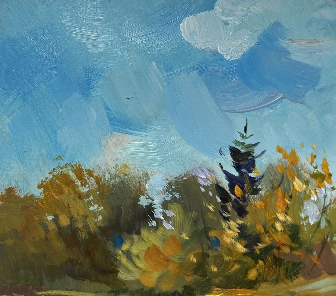 Oil painting The river washes the forest Yuriy Suprunchuk - 4