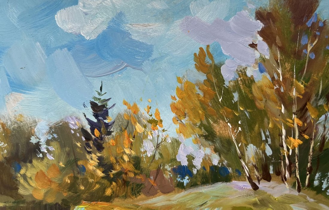 Oil painting The river washes the forest Yuriy Suprunchuk - 5