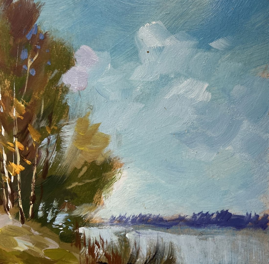 Oil painting The river washes the forest Yuriy Suprunchuk - 6