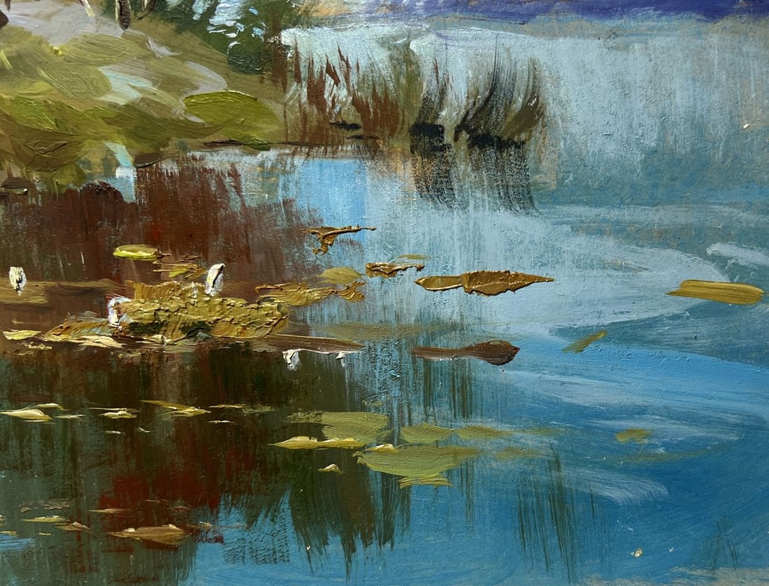 Oil painting The river washes the forest Yuriy Suprunchuk - 7
