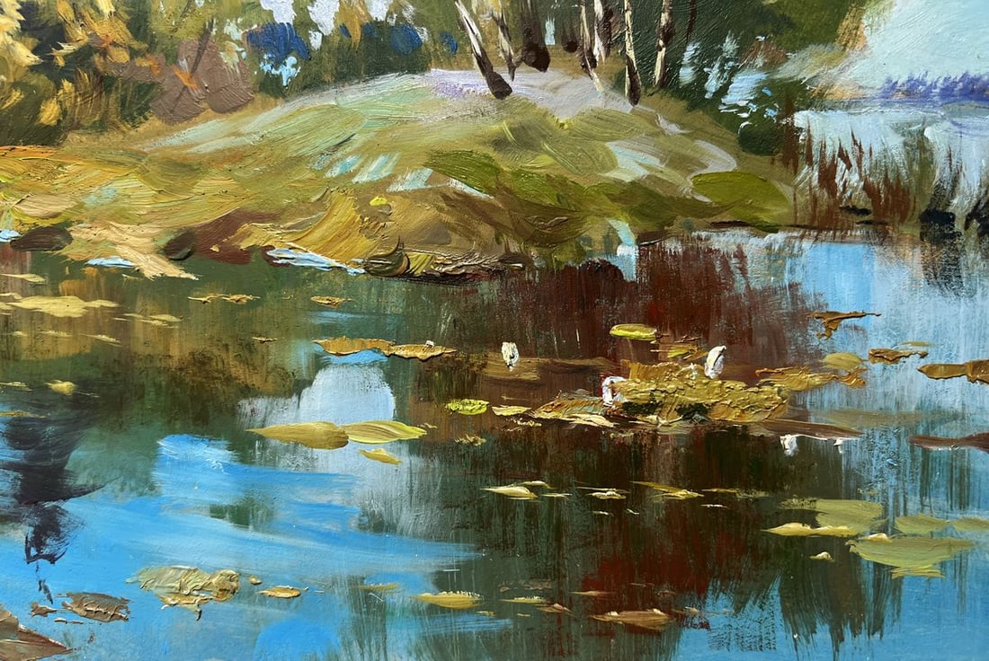 Oil painting The river washes the forest Yuriy Suprunchuk - 8
