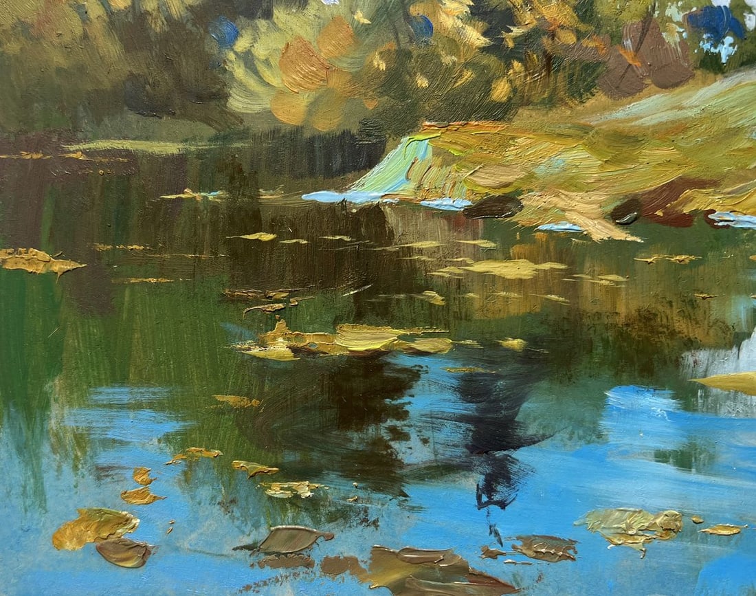 Oil painting The river washes the forest Yuriy Suprunchuk - 9