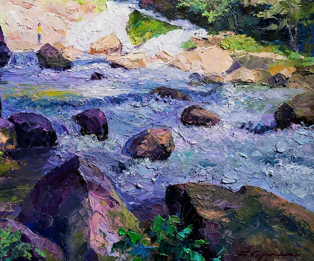 Oil painting Kamianetsky waterfall Boris Serdyuk - 7