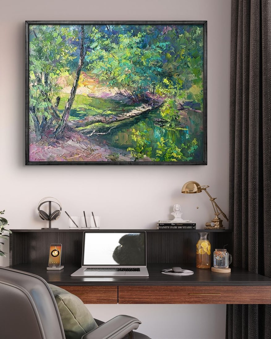 Oil painting Bridge over the river Boris Serdyuk - 2