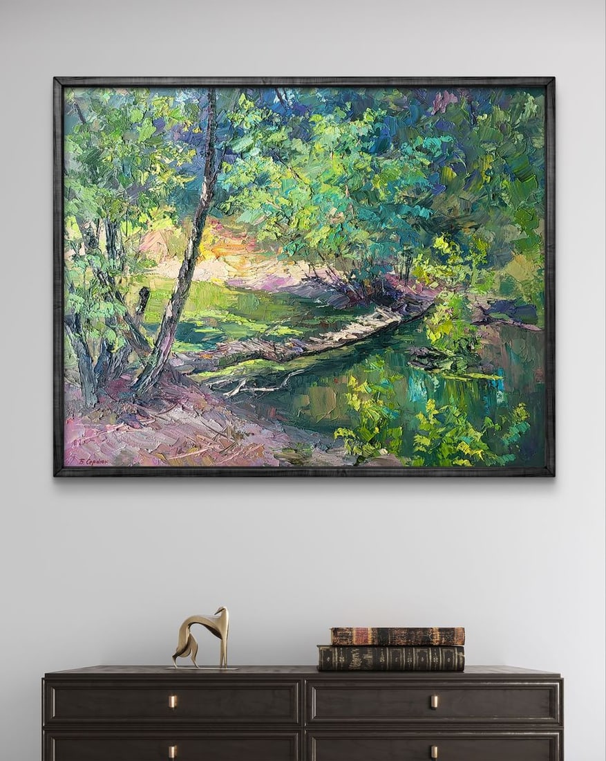 Oil painting Bridge over the river Boris Serdyuk - 3