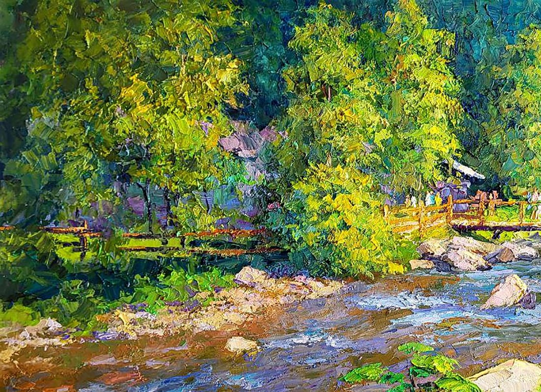 Oil painting April morning at the temple Boris Serdyuk - 4