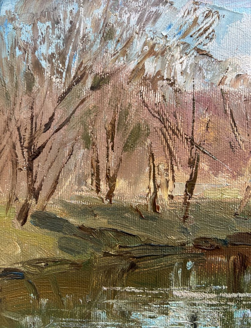 Oil painting April on the river V. Mishurovsky - 2