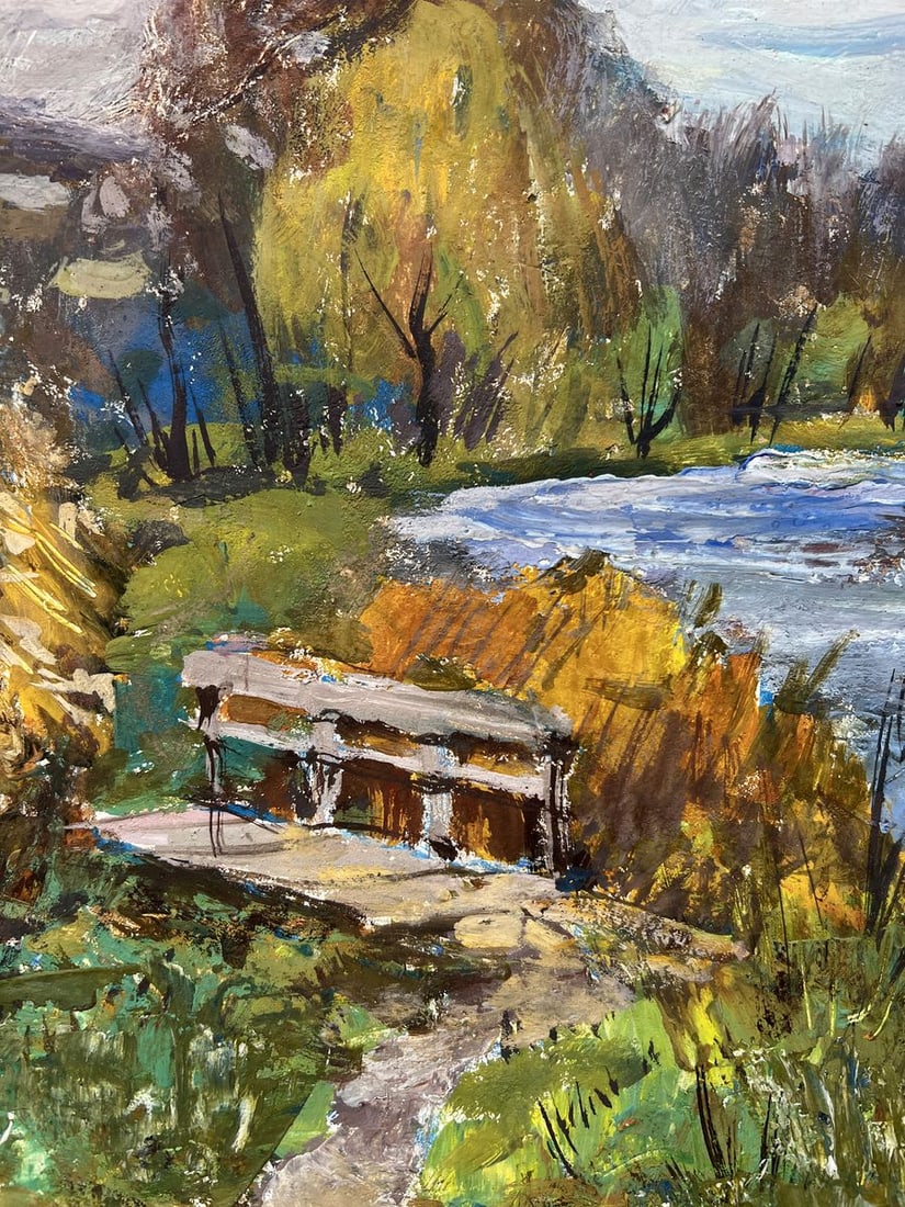 Oil painting Autumn on the river V. Mishurovsky - 4