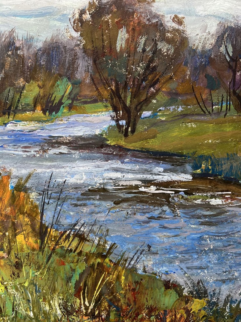 Oil painting Autumn on the river V. Mishurovsky - 6