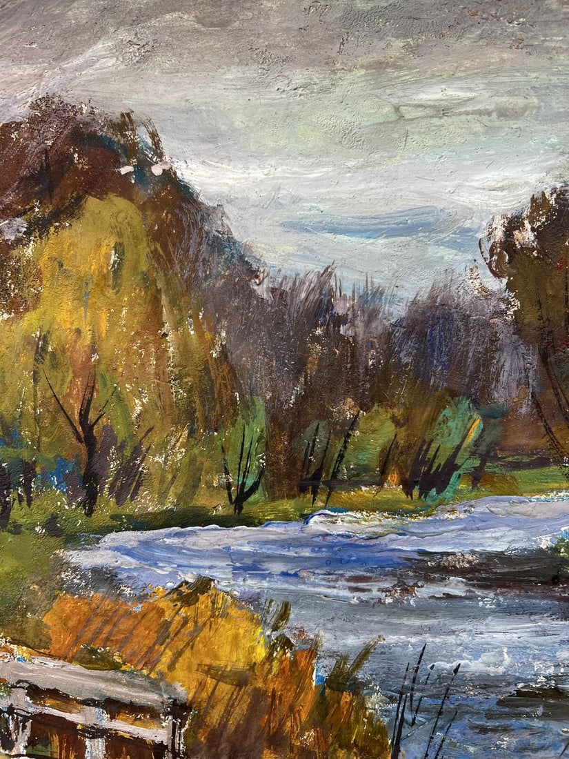 Oil painting Autumn on the river V. Mishurovsky - 8
