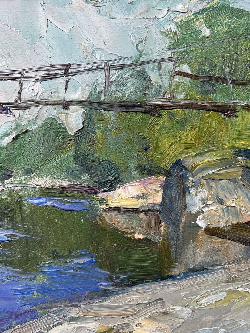 Oil painting Bridge over the river V. Mishurovsky - 5