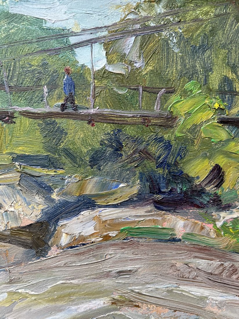 Oil painting Bridge over the river V. Mishurovsky - 6
