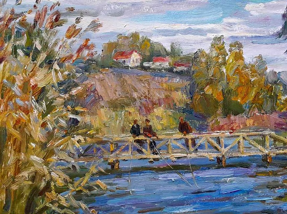 Oi painting Fishermen on the bridge Kovalenko Ivan Mikhailovich - 4