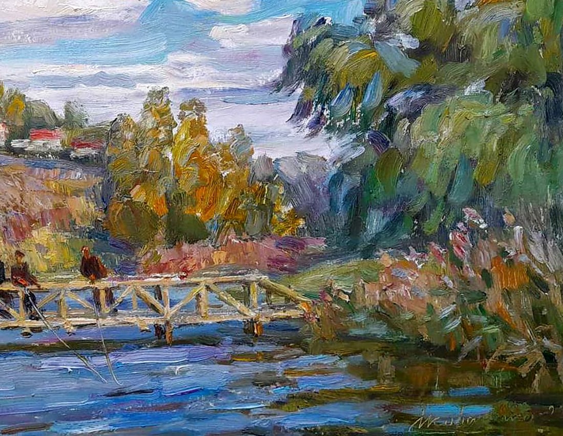 Oi painting Fishermen on the bridge Kovalenko Ivan Mikhailovich - 5