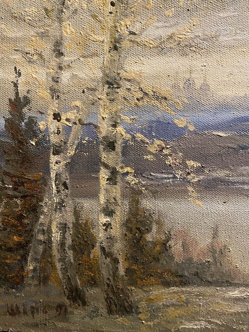 Oil painting On the river bank Anatoly Shariy - 5