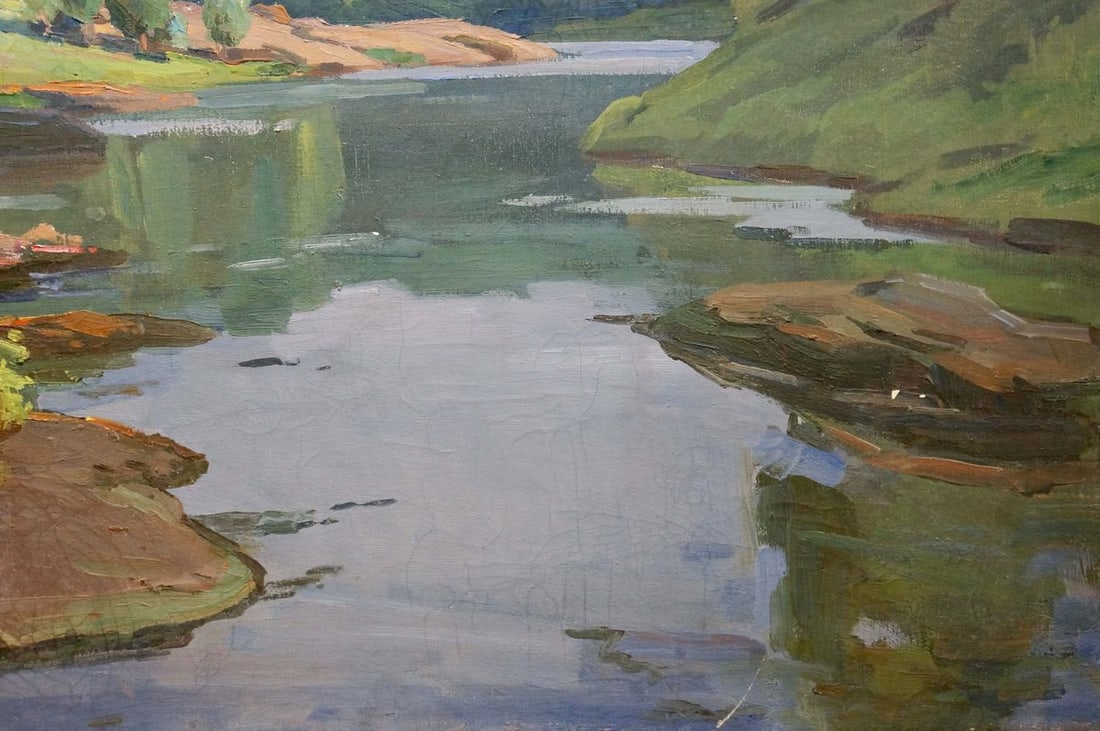 Oil painting River landscape - 5