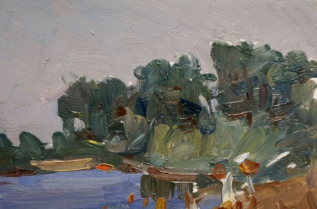 Oil painting Boat dock Maksimenko Alexander Grigorievich - 4