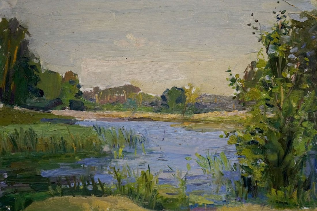 Oil painting Outdoors Buryachok Nikolay Ivanovich: Title: Oil painting Outdoors Buryachok Nikolay Ivanovich Description: NoVerns 1079 *** ABOUT THIS PAINTING *** * TITLE: "Outdoors" * ARTISTS: Buryachok Nikolay Ivanovich * SIZE: 24x35 cm/'9.44x13.77 i