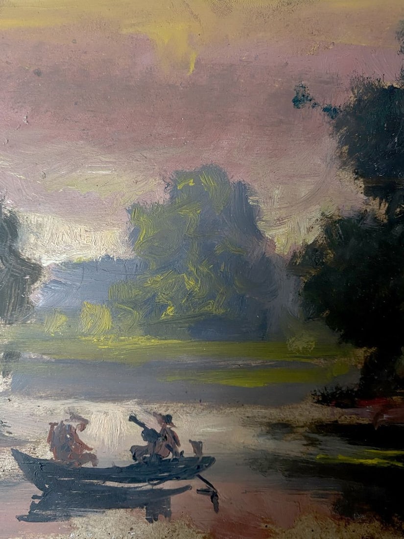 Oil painting Evening on the river Alexander Arkadievich Litvinov - 3