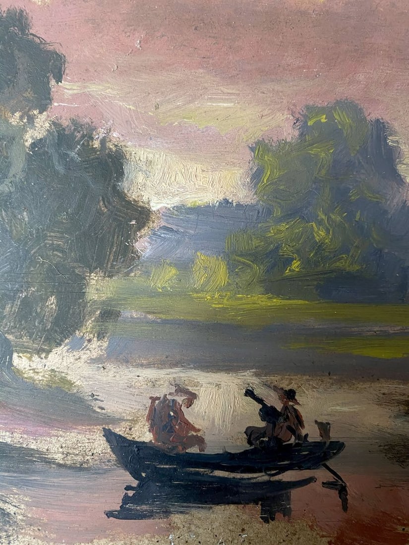 Oil painting Evening on the river Alexander Arkadievich Litvinov - 4
