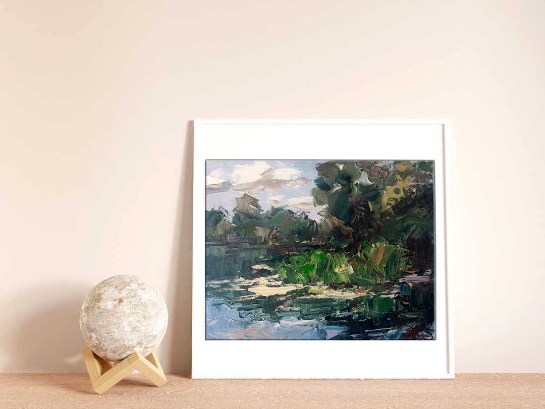 Oil painting River in the forest Alexander Nikolaevich Cherednichenko - 3