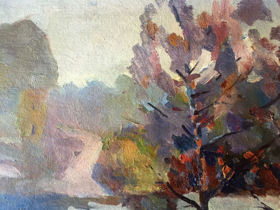 Oil painting Stream in the forest Peter Tovpev - 4