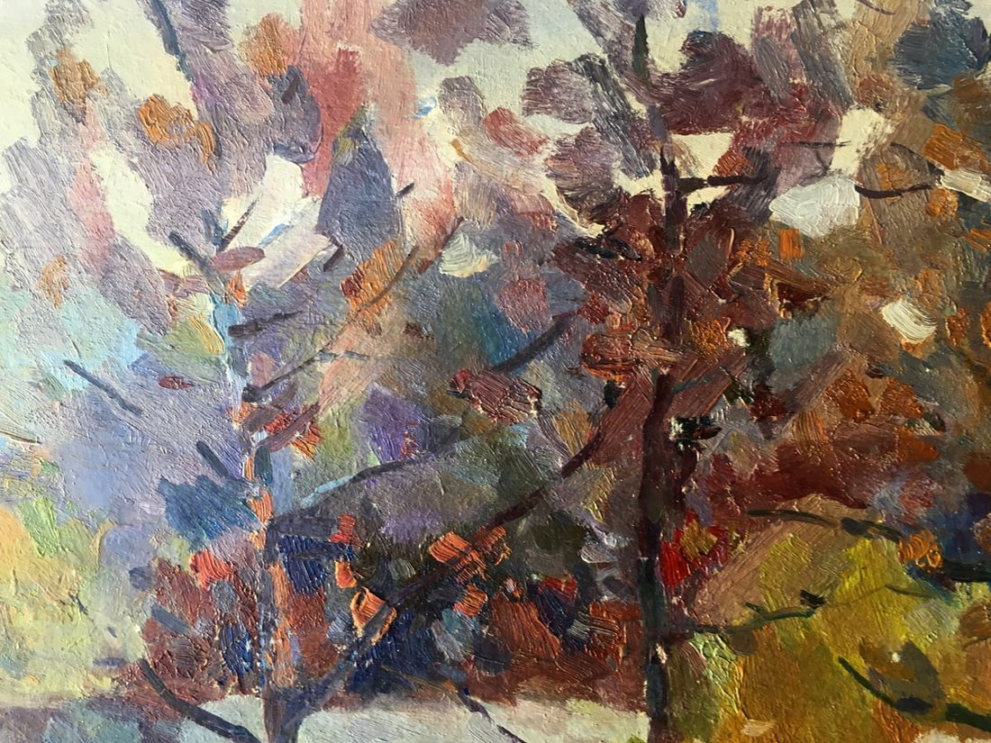 Oil painting Stream in the forest Peter Tovpev - 5