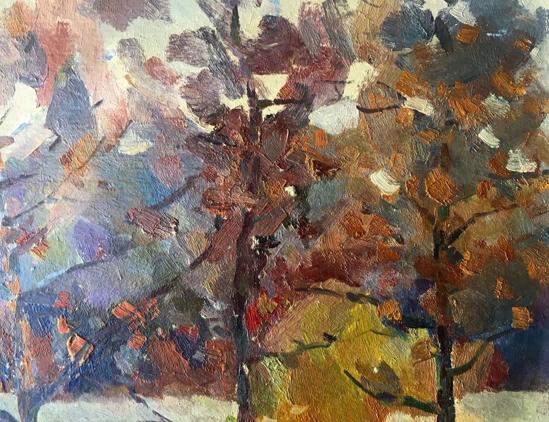 Oil painting Stream in the forest Peter Tovpev - 6