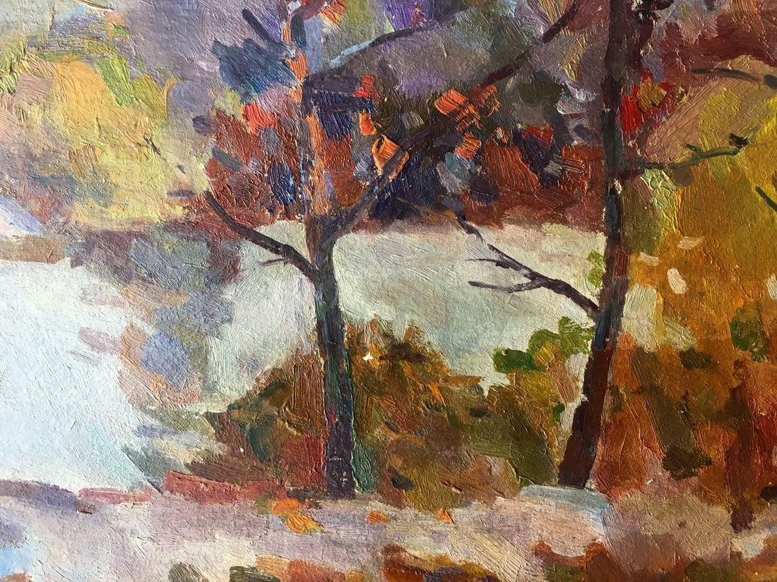 Oil painting Stream in the forest Peter Tovpev - 8