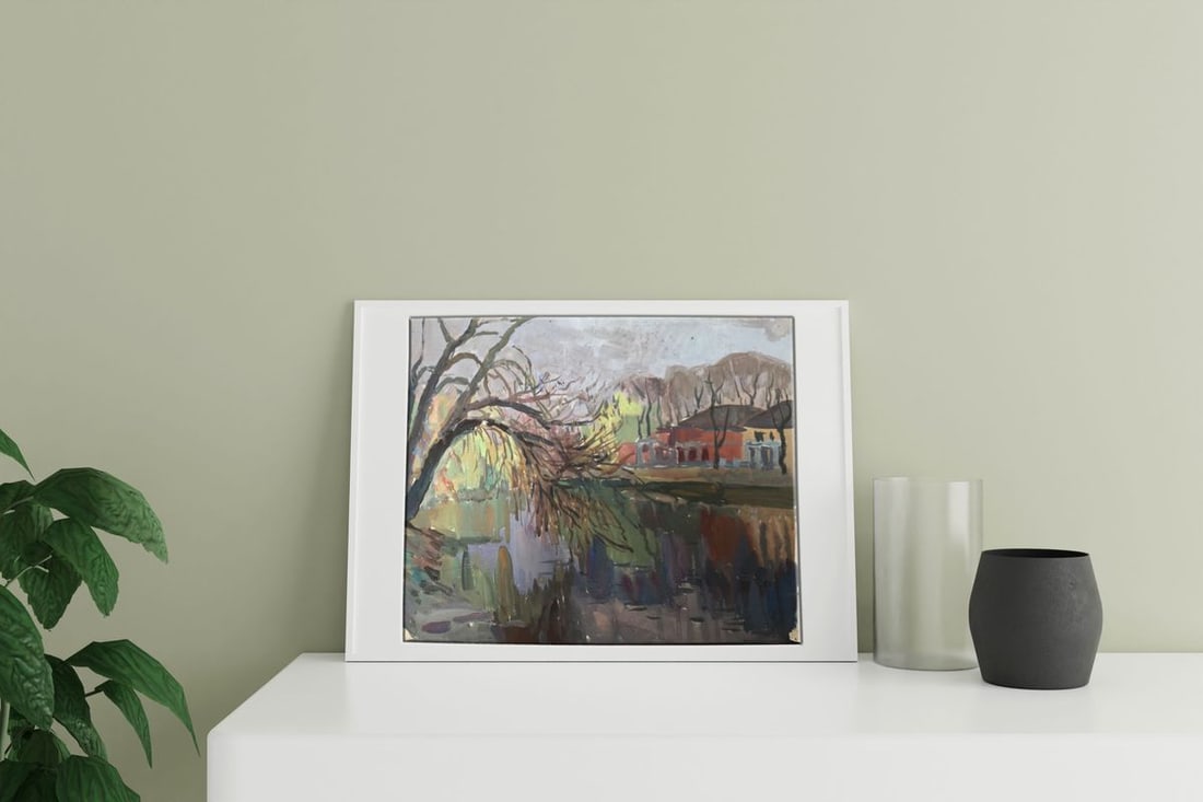 Oil painting By the river Unknown artist - 3