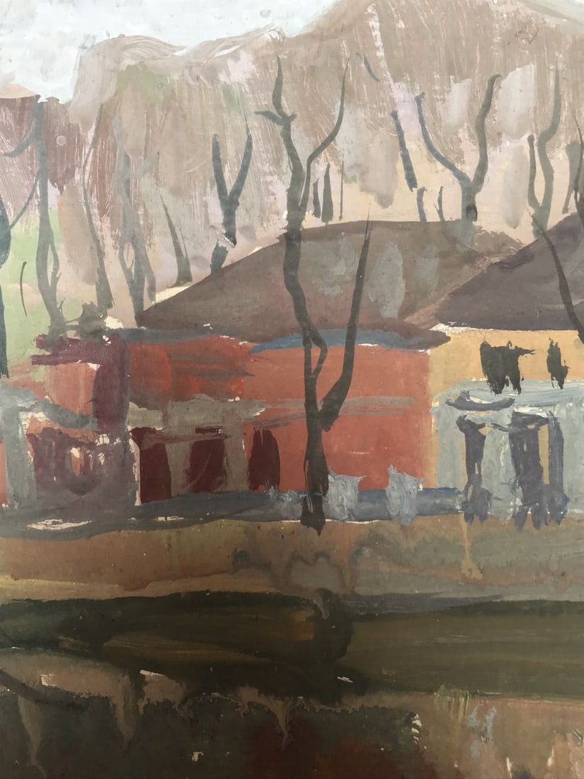 Oil painting By the river Unknown artist - 9