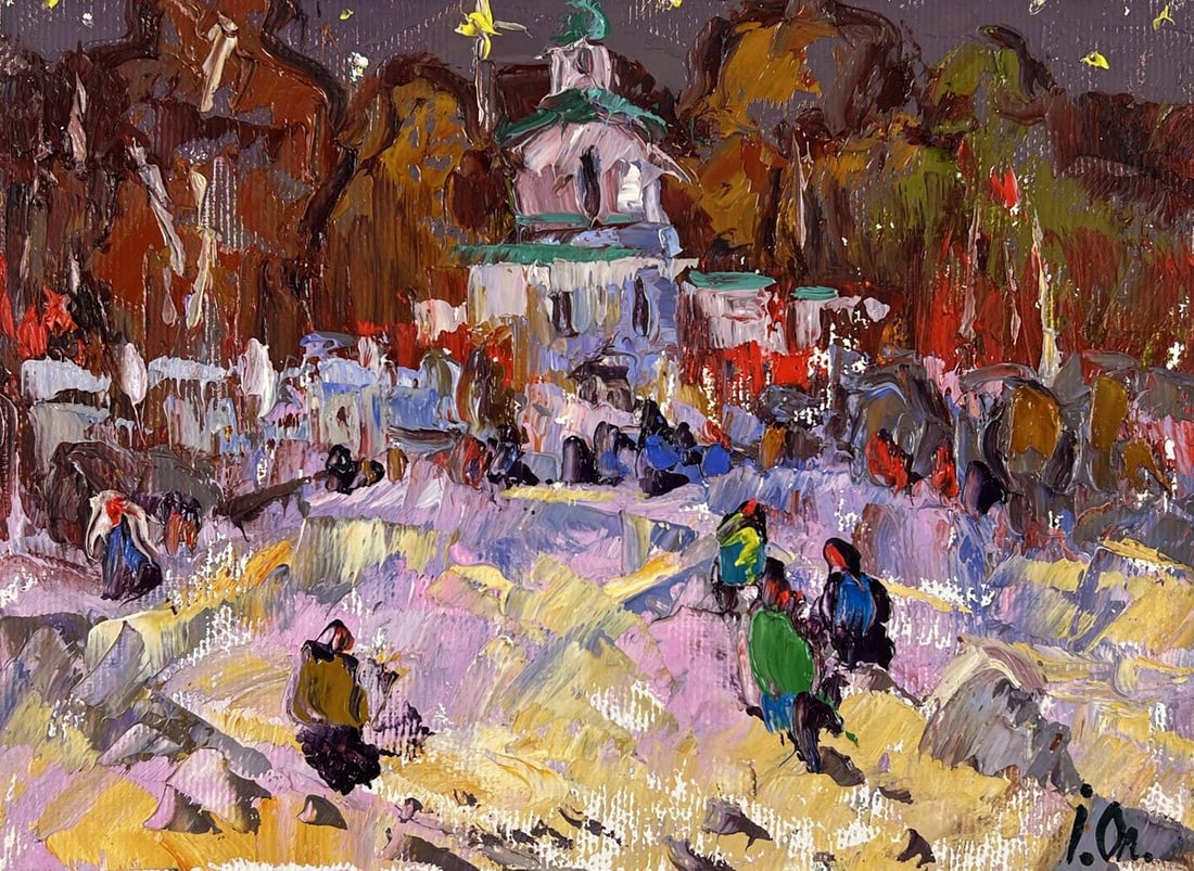 Oil painting Evening Arrival at Church Oleksiy Ivanyuk - 3
