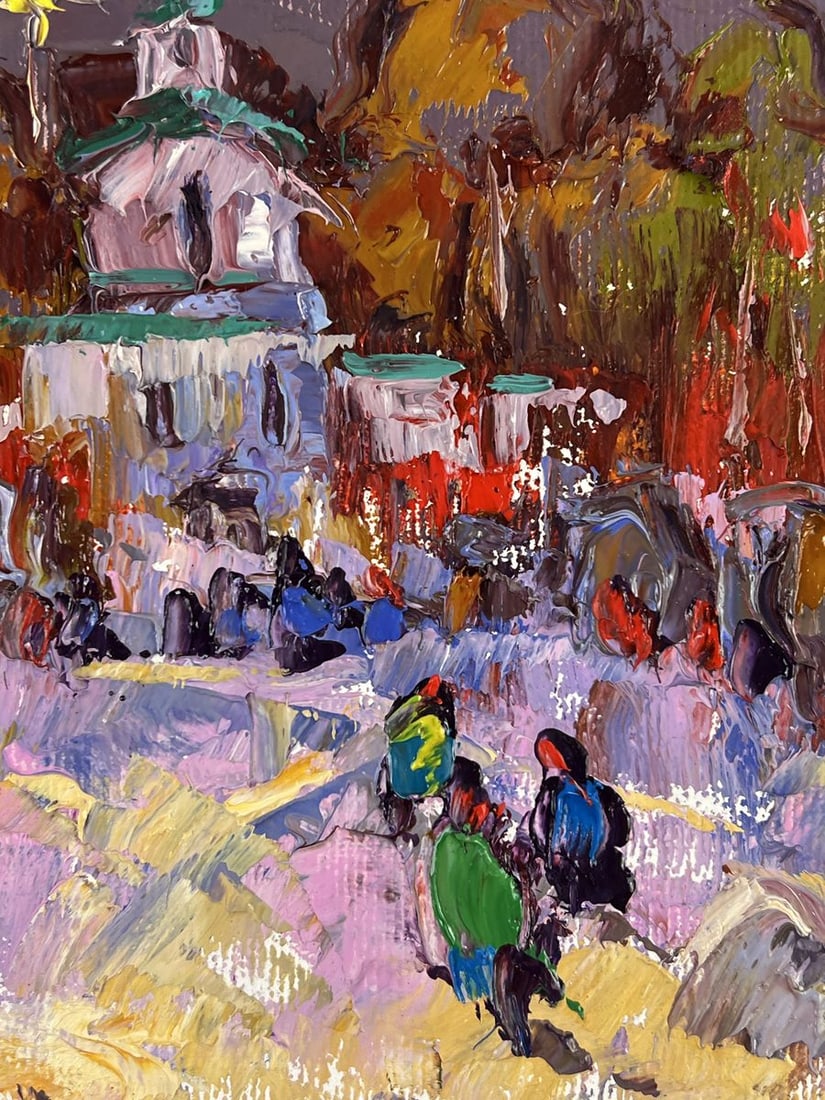 Oil painting Evening Arrival at Church Oleksiy Ivanyuk - 9