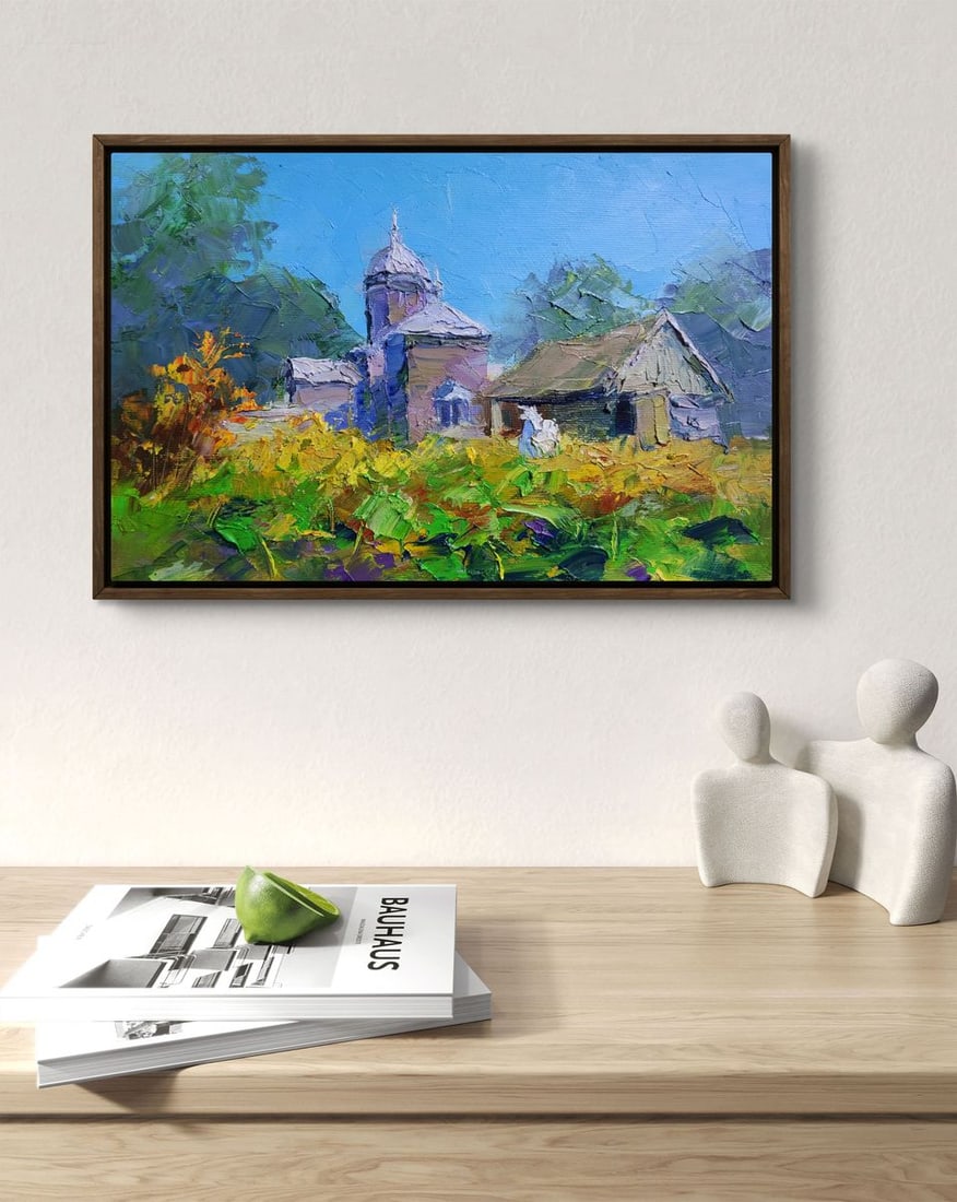 Oil painting Village Church on a Clear Day Boris Serdyuk - 2