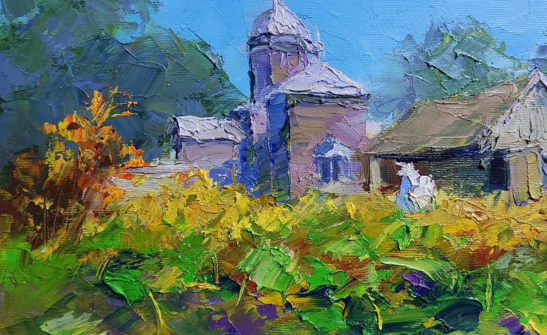 Oil painting Village Church on a Clear Day Boris Serdyuk - 6