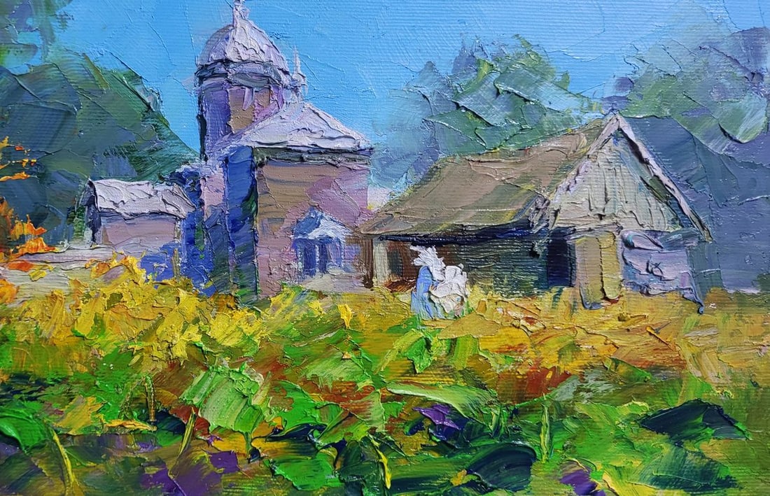 Oil painting Village Church on a Clear Day Boris Serdyuk - 7