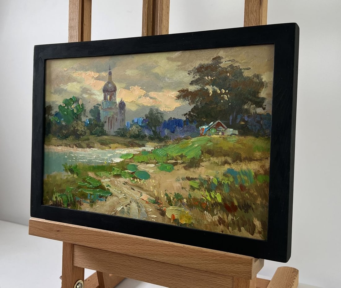 Oil painting Church over the river Yuriy Suprunchuk - 2