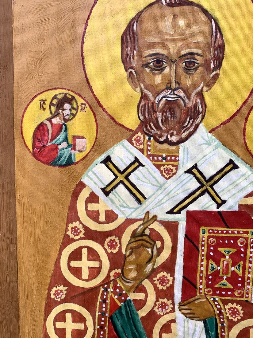 Oil painting Icon of the Saint Oleksandr Gukalov - 6