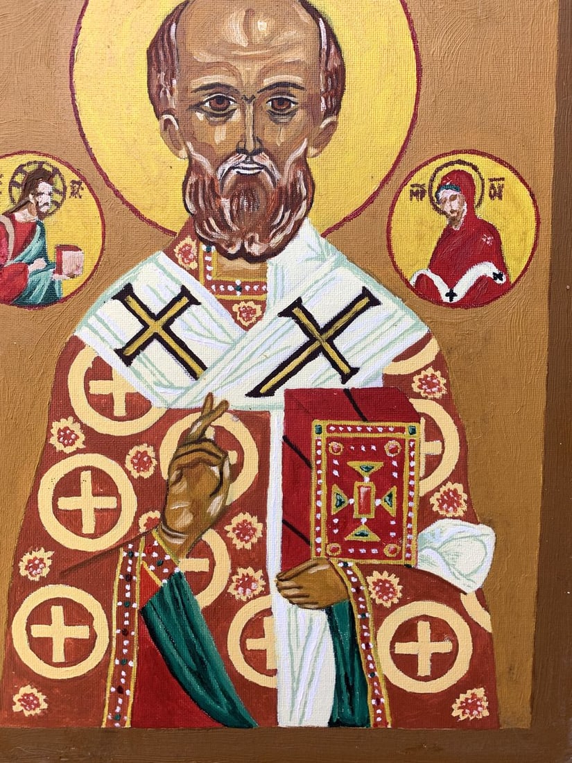 Oil painting Icon of the Saint Oleksandr Gukalov - 9