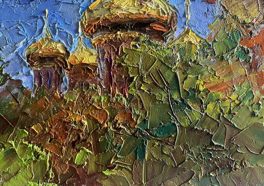 Oil painting Golden domes behind the trees Boris Serdyuk - 6