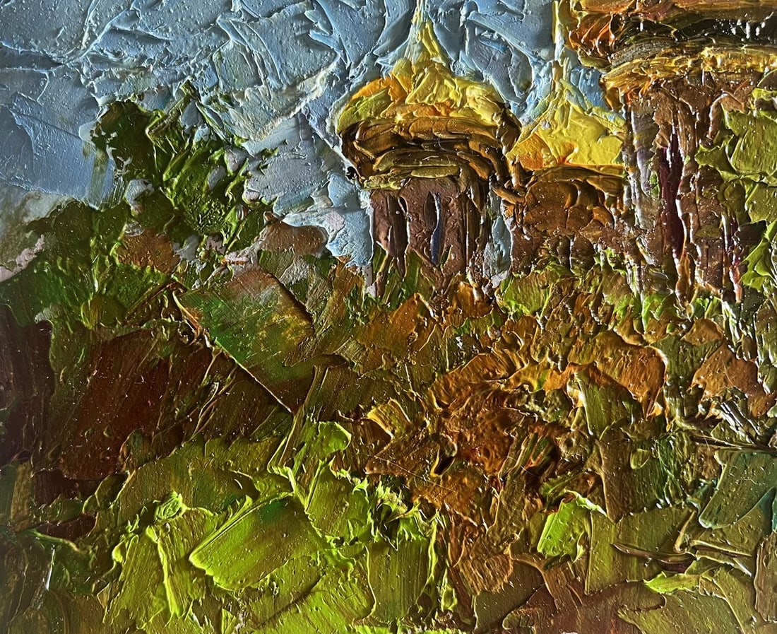 Oil painting Golden domes behind the trees Boris Serdyuk - 8
